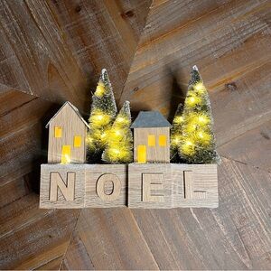Rustic Noel Holiday Decor with LED Lights